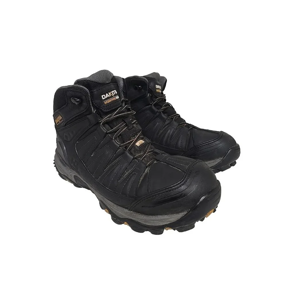 Dakota Men's 6" 2301 Aluminum Toe Comp. Plate WP Work Boots Black Size 9.5W/L - Picture 1 of 8